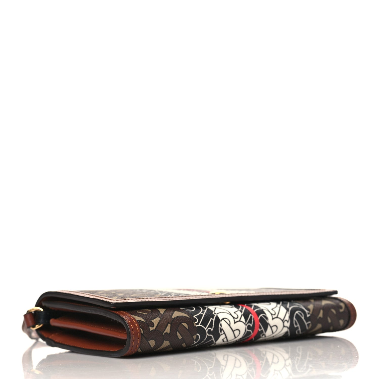 Burberry E-Canvas Monogram Stripe Hannah Wallet Bridle Brown 4 of 8