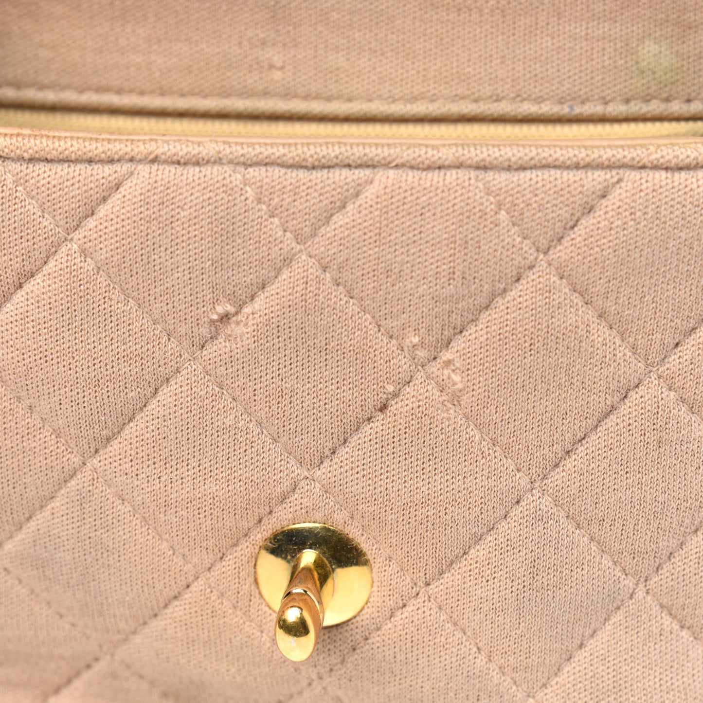 Jersey Quilted Mini Square Flap Beige