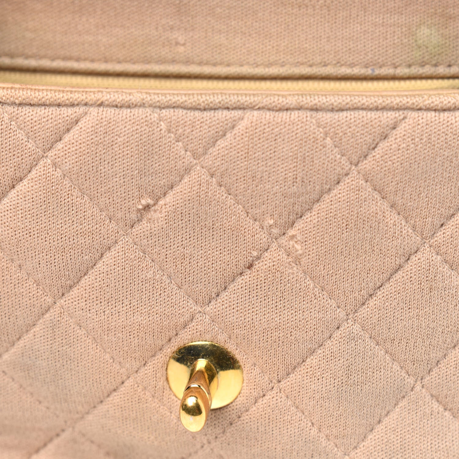 Chanel Jersey Quilted Mini Square Flap Beige 8 of 13