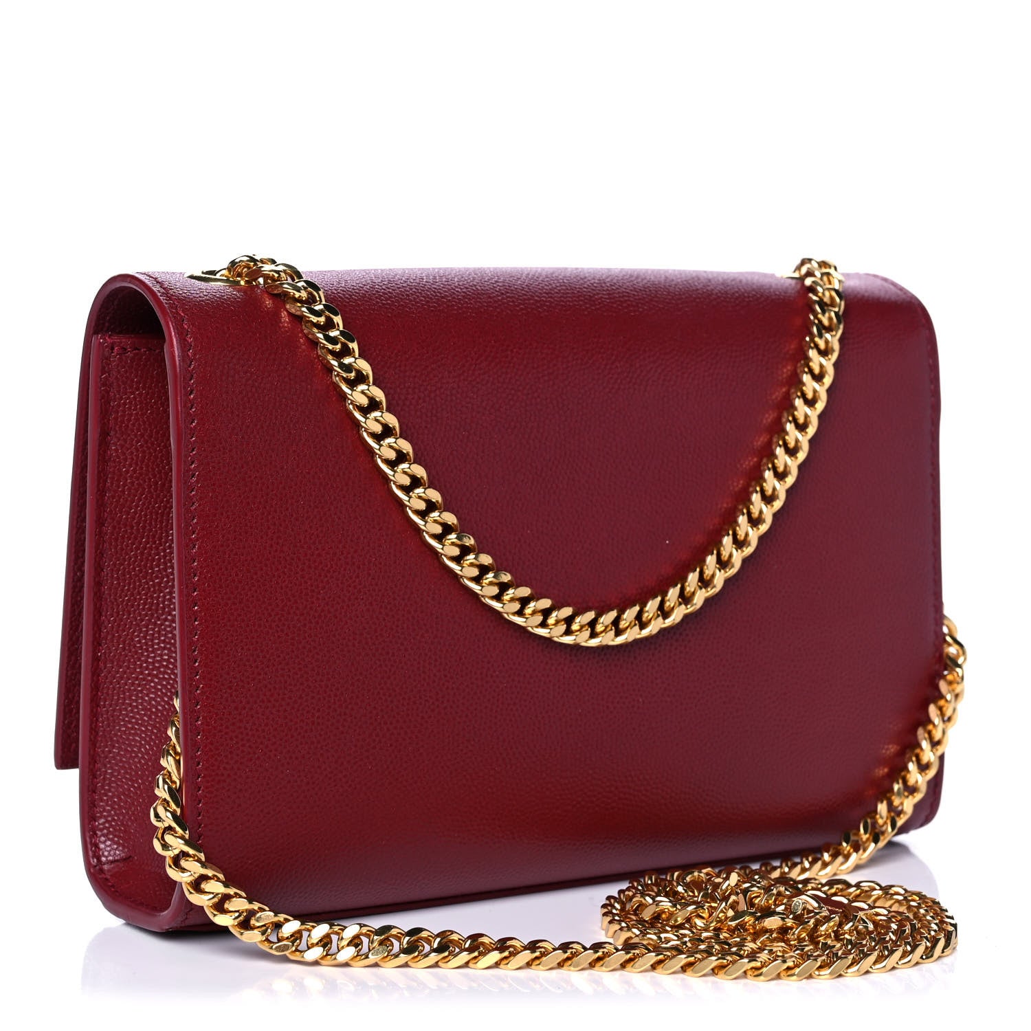Saint Laurent Grain De Poudre Small Monogram Kate Satchel Rouge Eros 3 of 11
