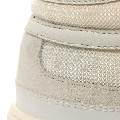 Chanel Suede Fabric Grained Calfskin Womens CC High Top Sneakers 37 White 11 of 12