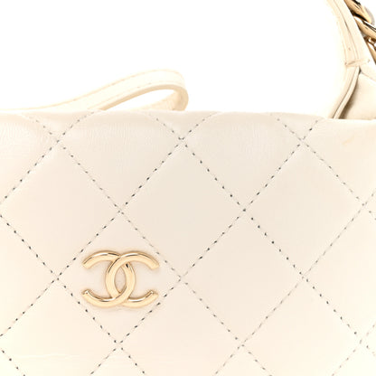 Chanel Lambskin Quilted Chain Around Pouch Hobo White 8 of 11