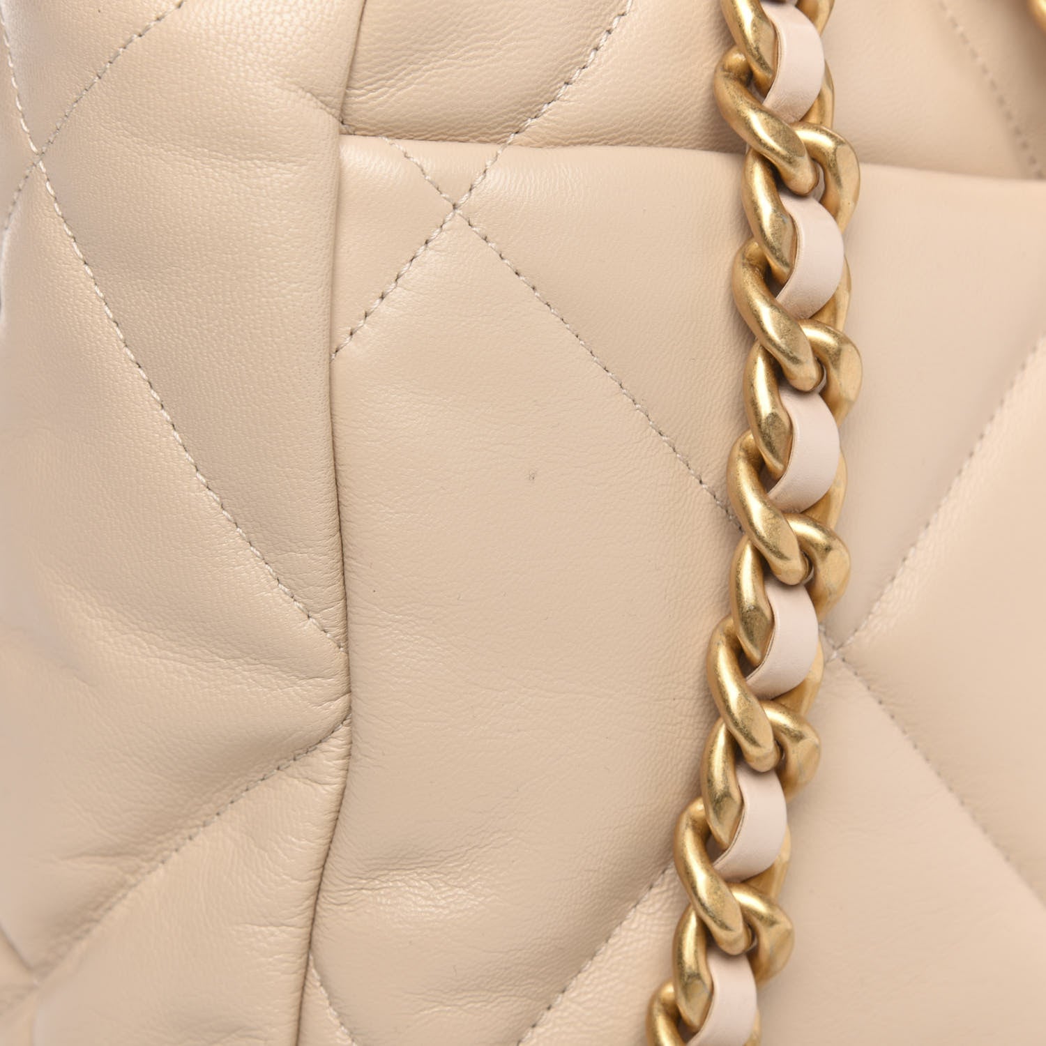 Chanel Lambskin Quilted Maxi Chanel 19 Flap Light Beige 11 of 12