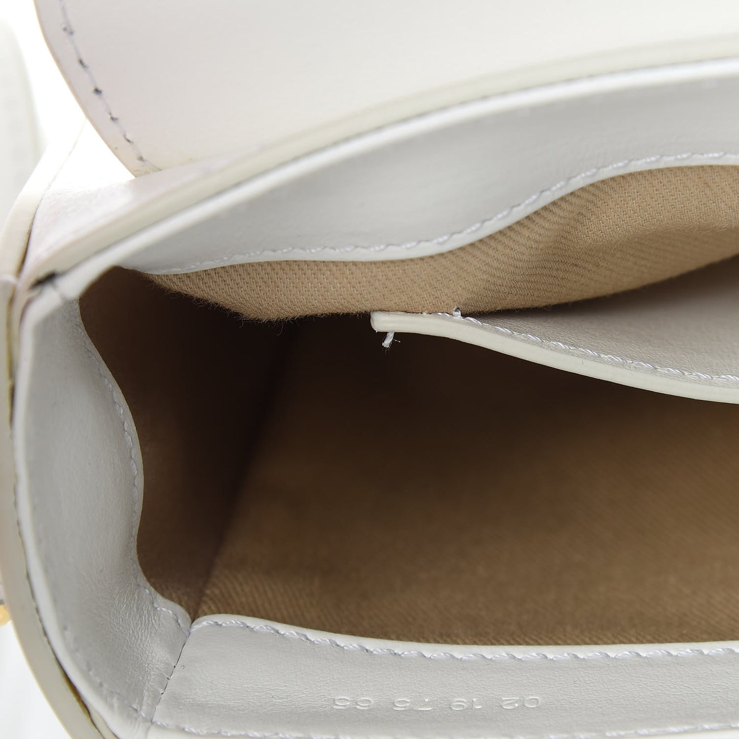 Shiny Calfskin Suede Mini C Double Carry Brilliant White
