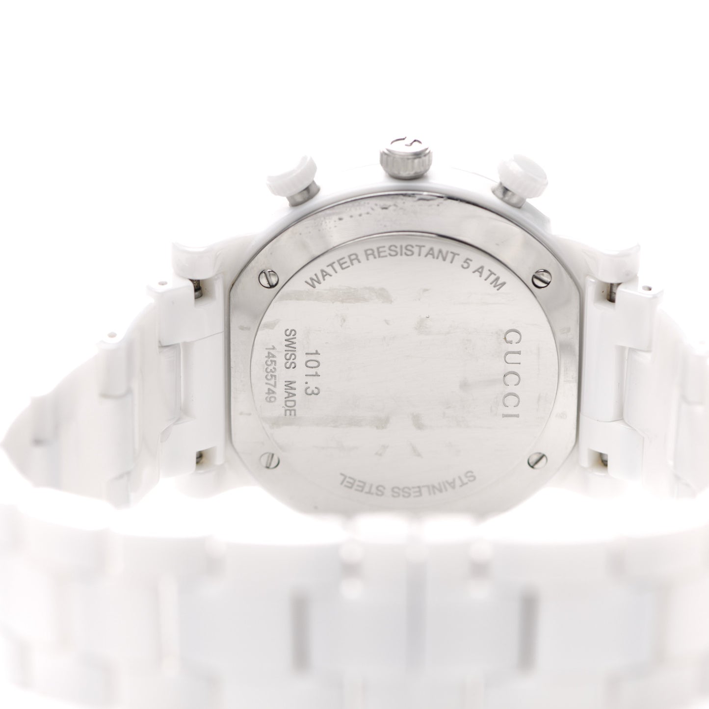 Stainless Steel Ceramic 38mm G-Chrono Chronograph Quartz Watch White