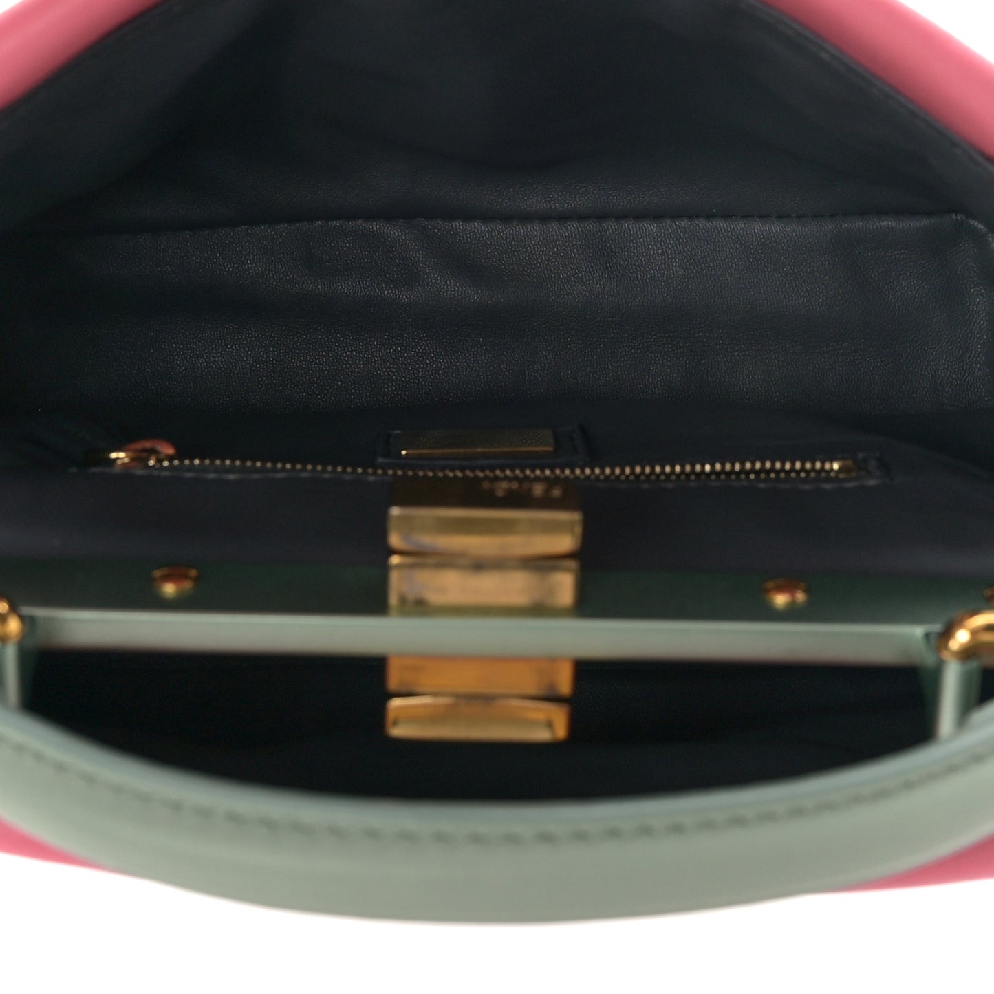 Nappa Colorblock Mini Peekaboo Iconic Satchel Rosa Fluo Oxigen Slate