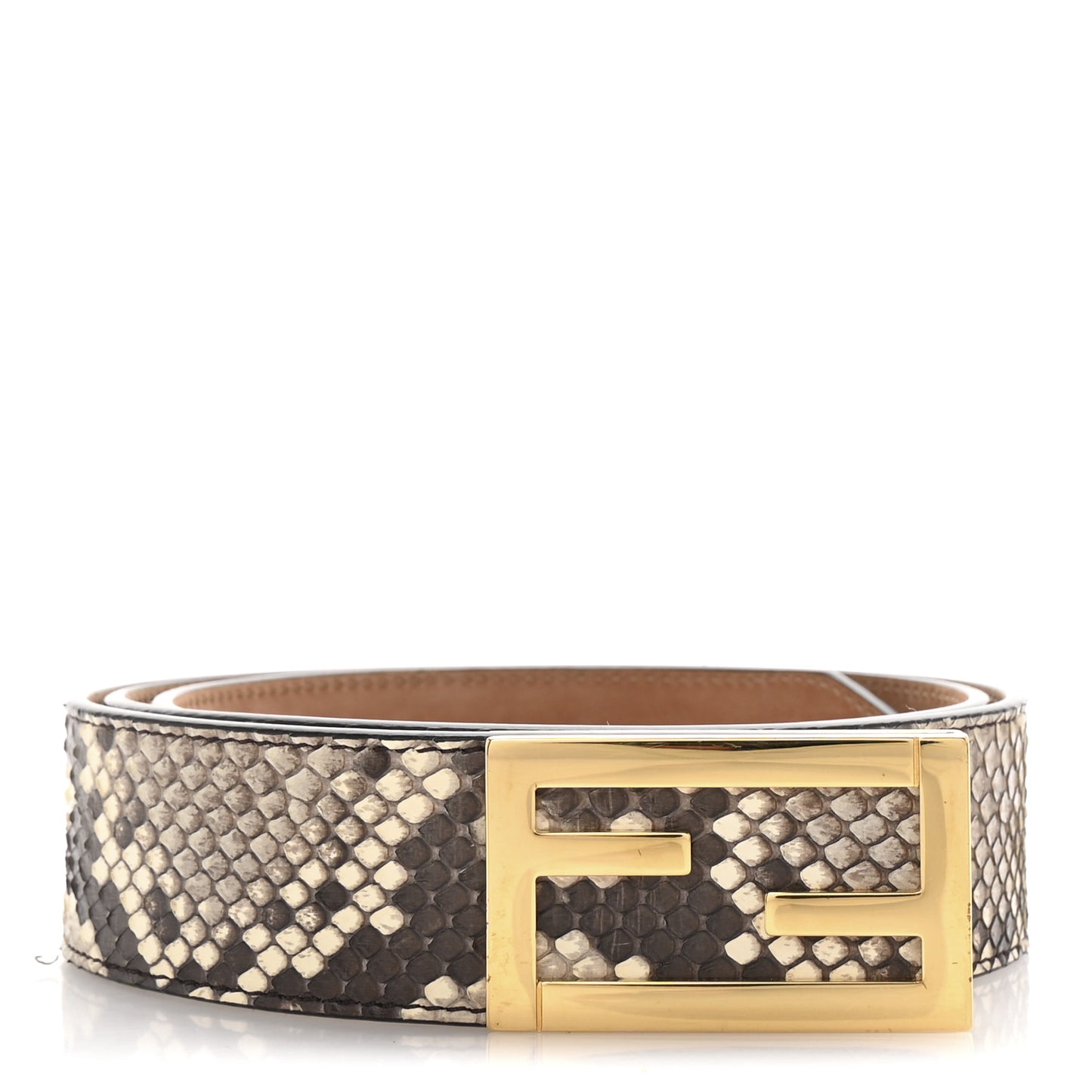 Snakeskin FF Belt 95 38 Brown Multicolor
