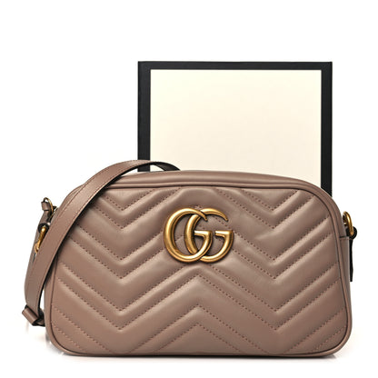 Gucci Calfskin Matelasse Small GG Marmont Chain Shoulder Bag Porcelain Rose 10 of 10
