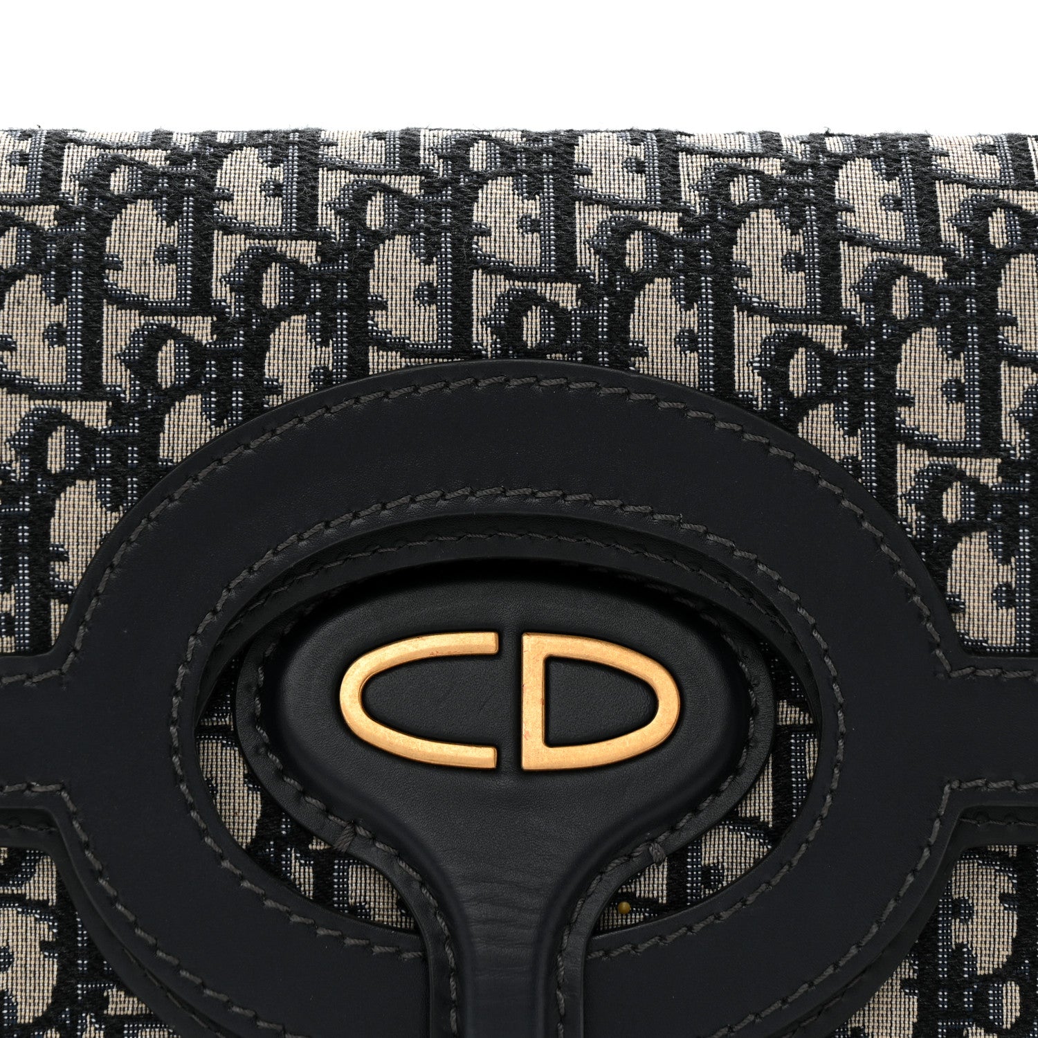 Christian Dior Oblique Fold Over Clutch Blue 9 of 10