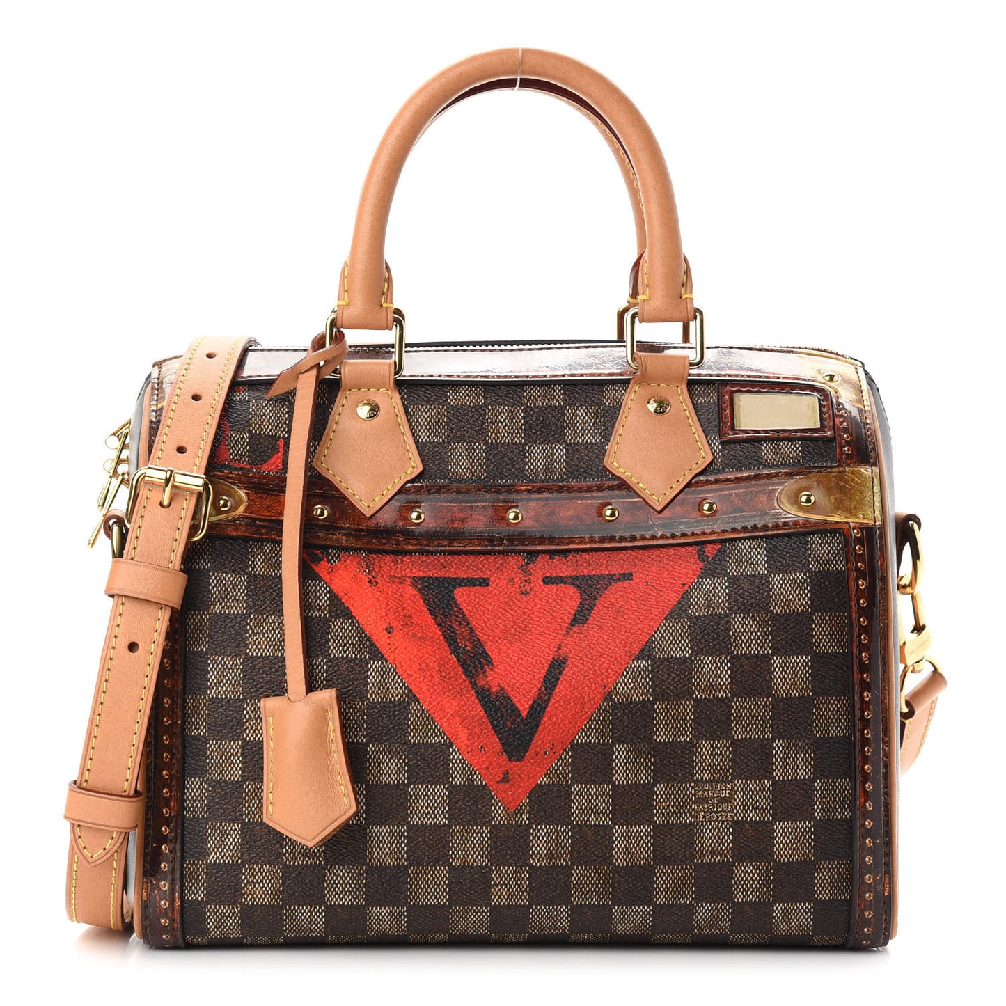 Transformed Damier Ebene Time Trunk Speedy Bandouliere 25 Black