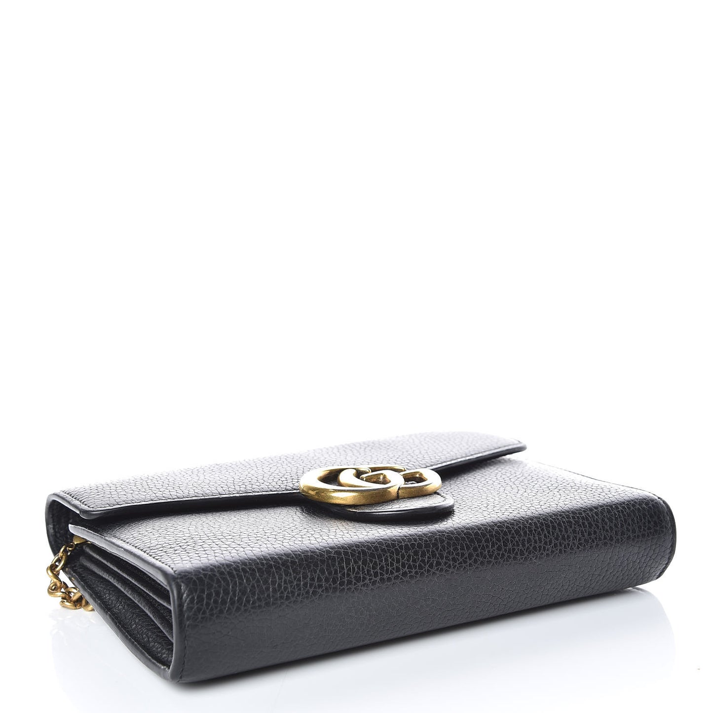 Calfskin GG Marmont Chain Wallet Black