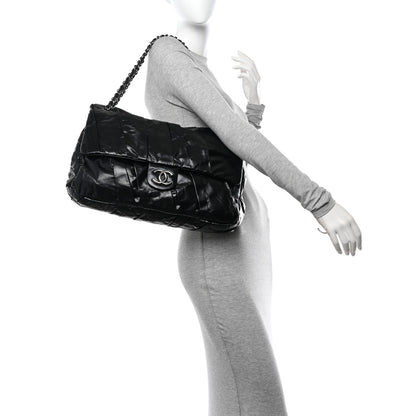 Chanel Glazed Calfskin Twisted Maxi Flap Black 2 of 10