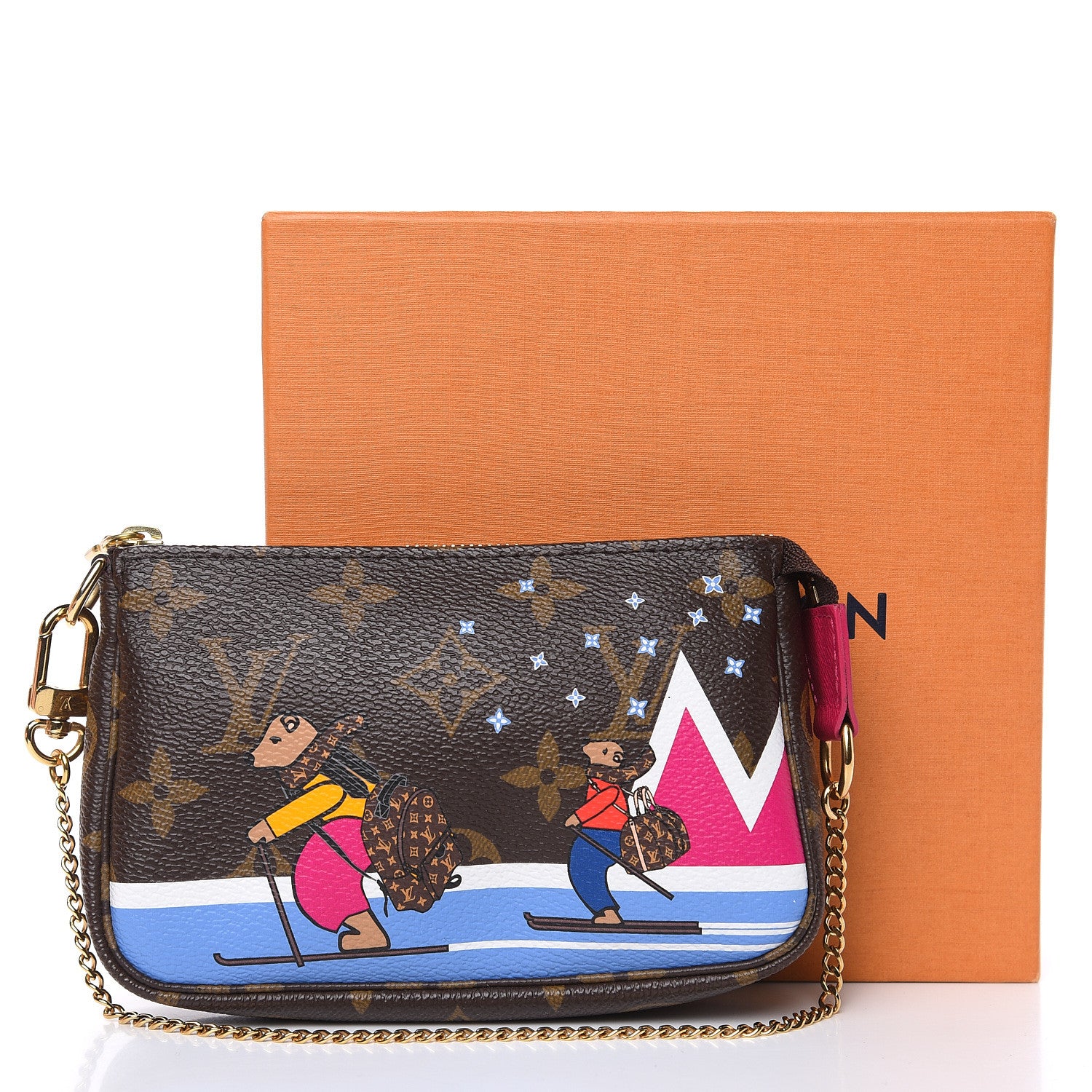 Louis Vuitton Monogram 2018 Christmas Animation Mini Bears Pochette Accessories 8 of 8