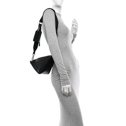 Prada Grace Lux Triangle Shoulder Bag Black 2 of 10