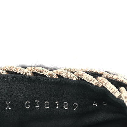 Chanel Braided Knit CC Mules 40 Black Gold 8 of 9