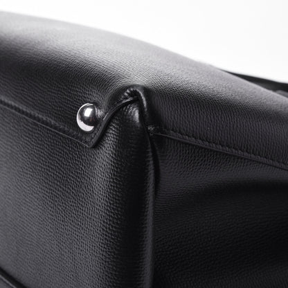 Burberry Derby Calfskin House Check Medium Banner Tote Black 12 of 16