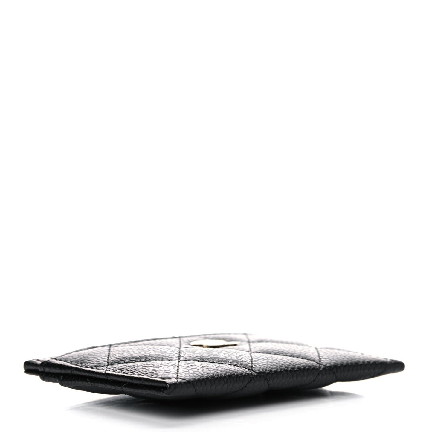 Caviar Quilted Card Holder Black