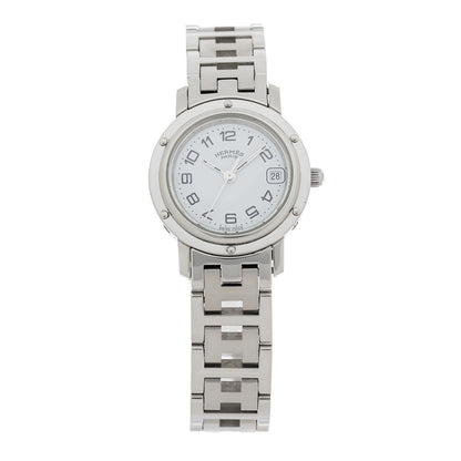 Hermes Stainless Steel 24mm Clipper Quartz Watch White 1 of 4