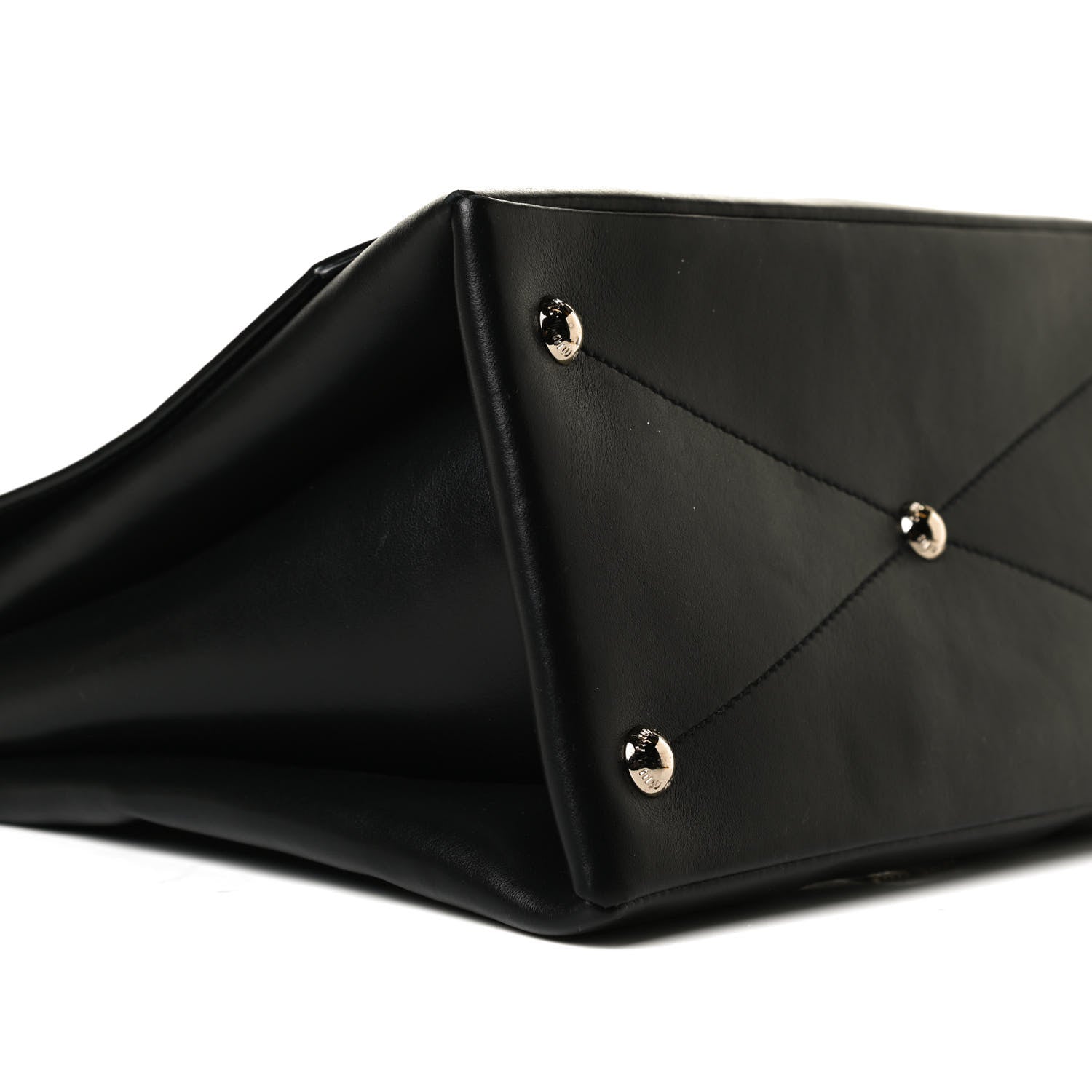 Miu Miu Soft Calfskin Top Handle Satchel Black 8 of 15