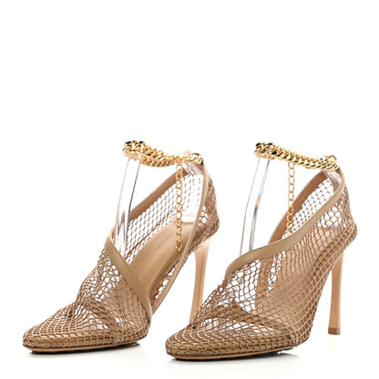 Bottega Veneta Mesh Nappa Chunky Chain Sandals 39 Beige Pony 3 of 7