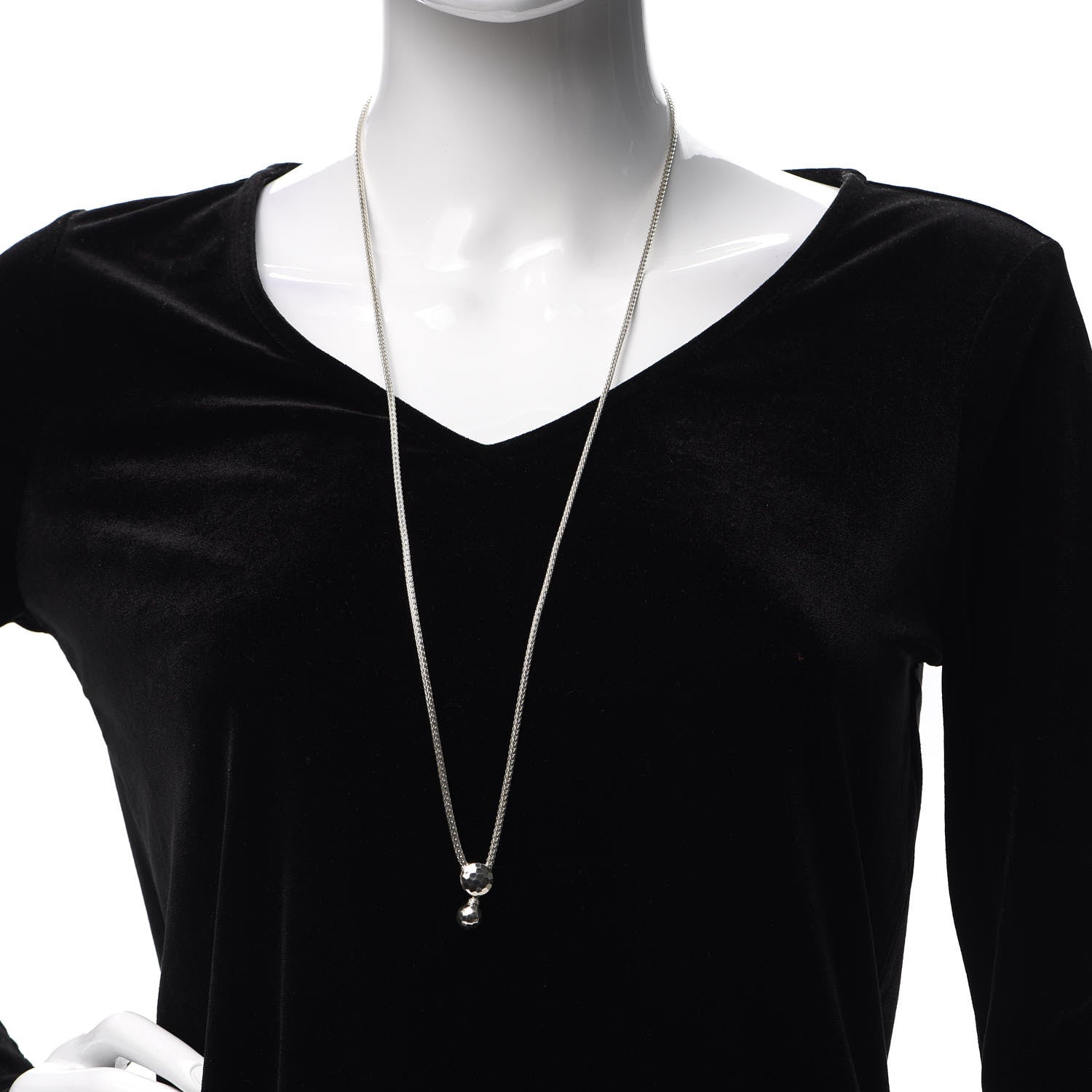 John Hardy Sterling Silver Classic Chain Hammered Y Necklace 2 of 4