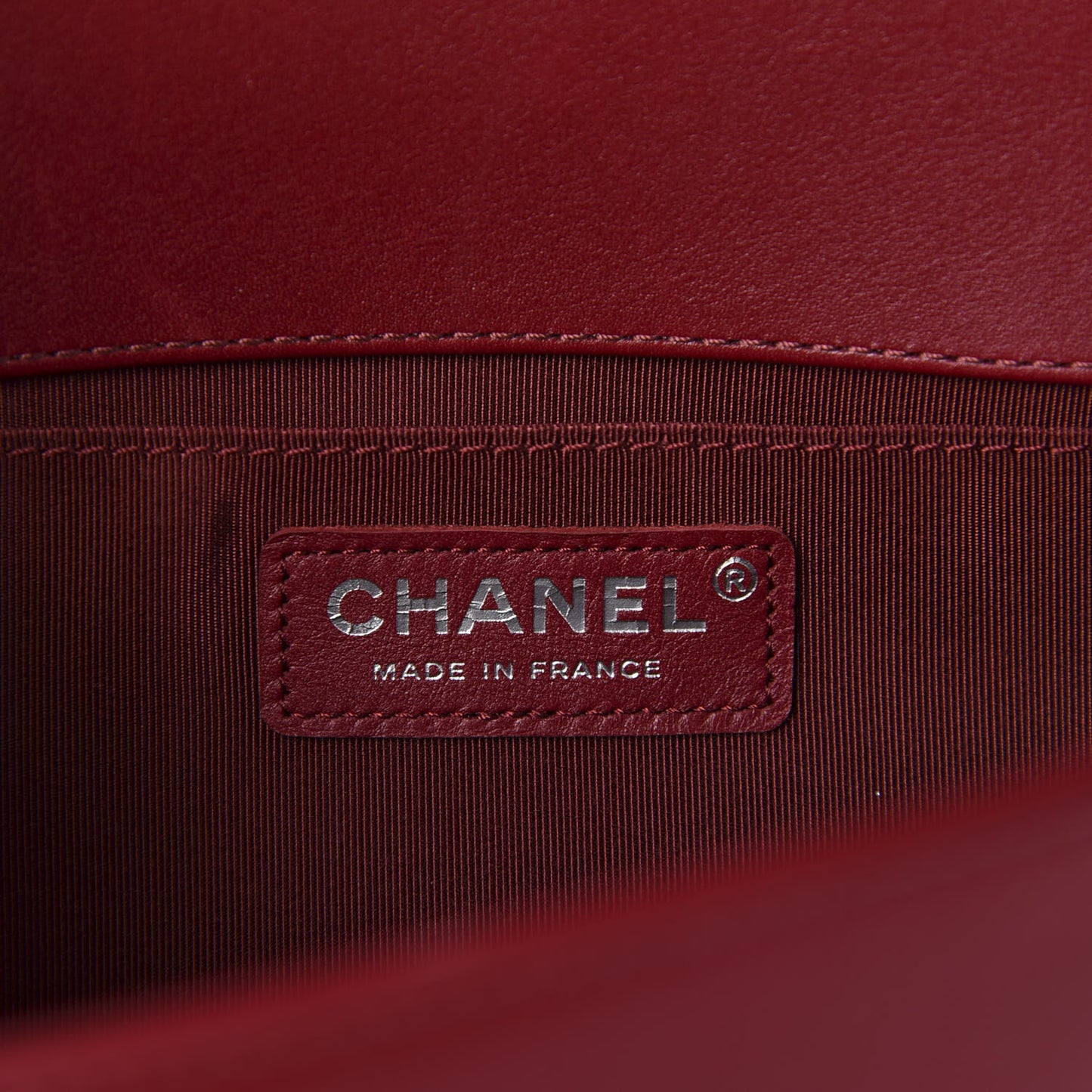 Calfskin Chevron Quilted Medium Boy Flap Red
