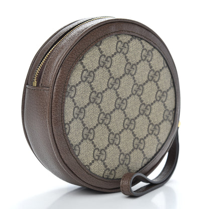 Gucci GG Supreme Monogram Web Ophidia Circle Wristlet Beige New Acero 3 of 8