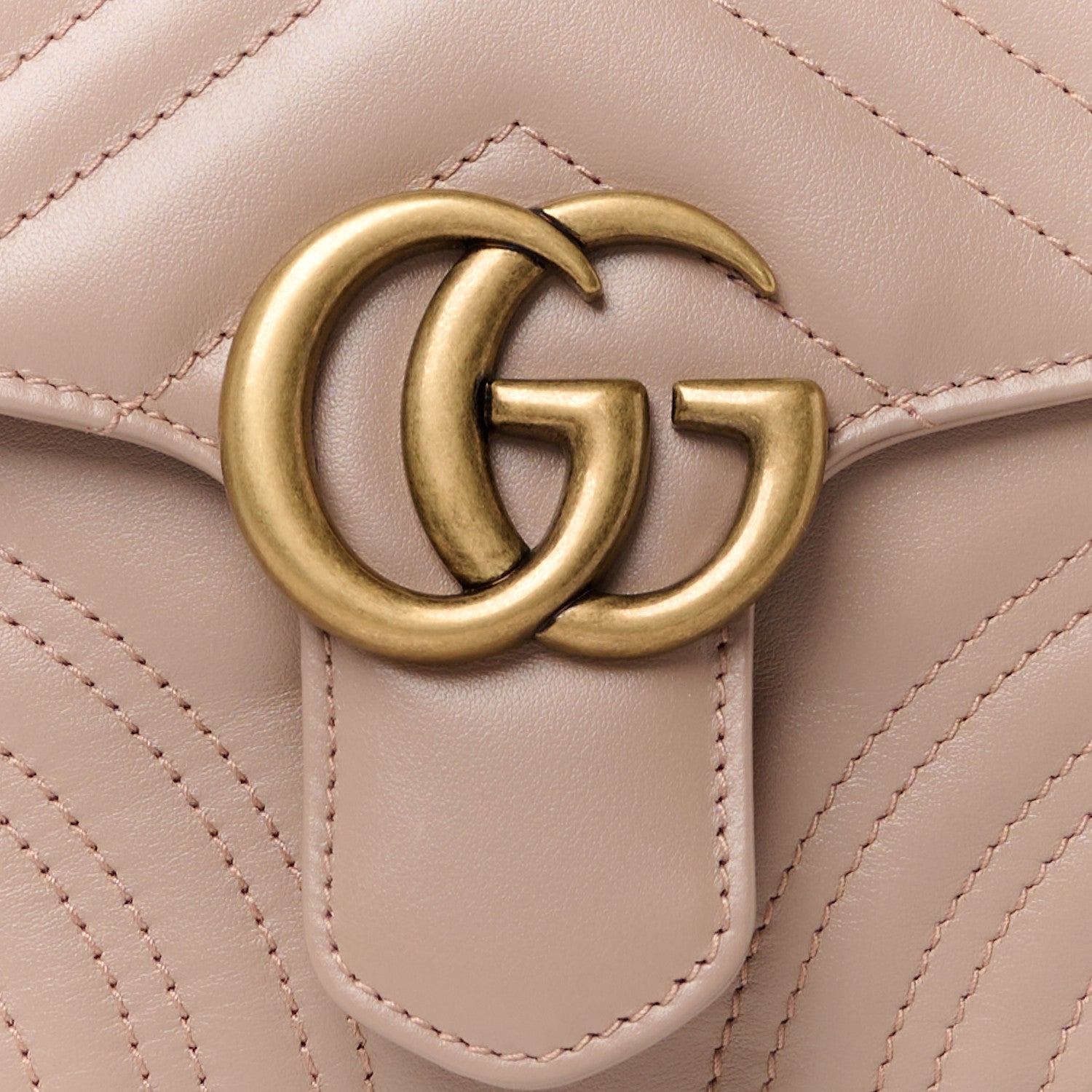 Gucci Calfskin Matelasse Mini GG Marmont Top Handle Shoulder Bag Porcelain Rose 9 of 11