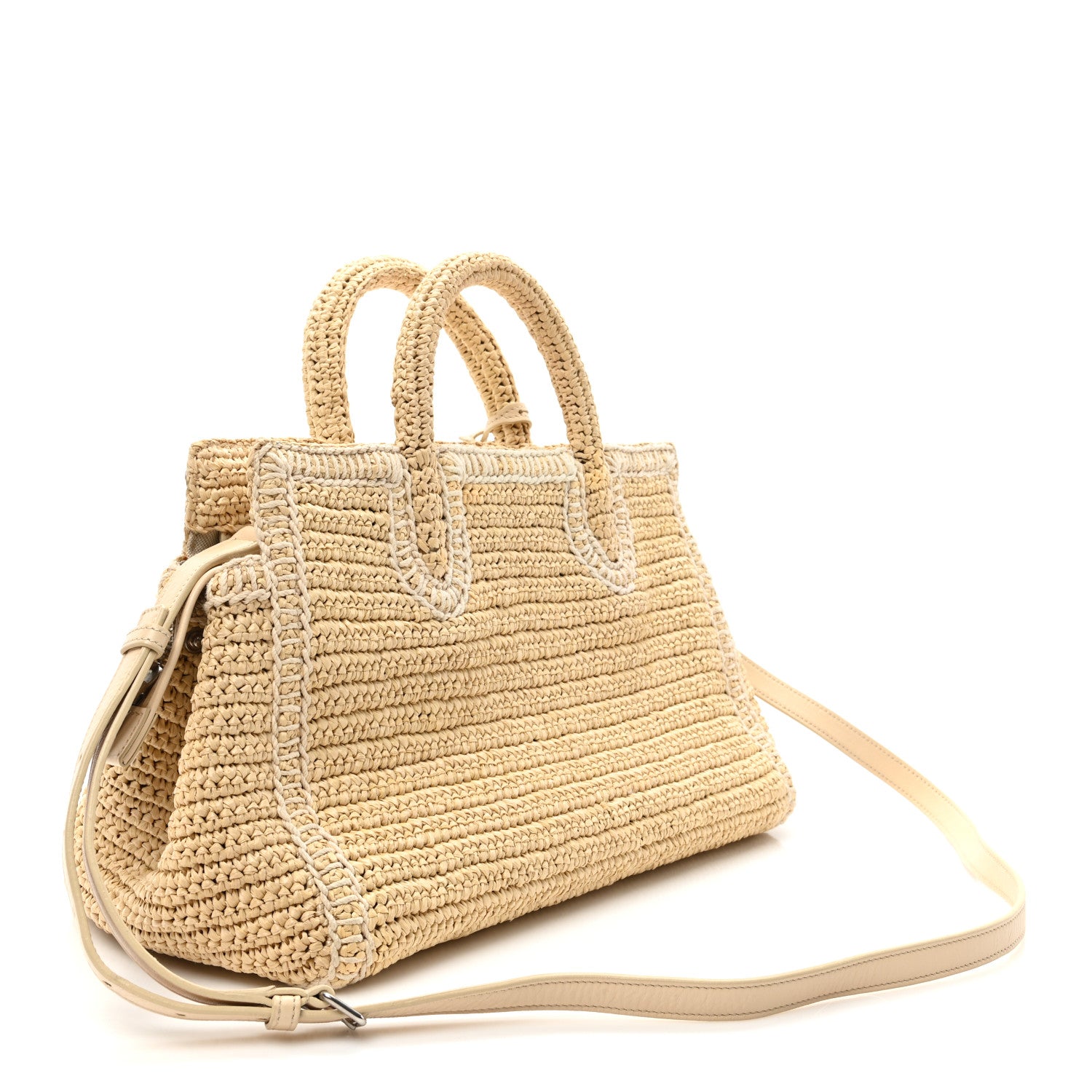 Saint Laurent Raffia Small Rive Gauche Cabas Naturale 2 of 8