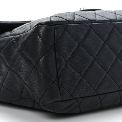 Chanel Washed Caviar Quilted Maxi Single Flap Black 8 of 9