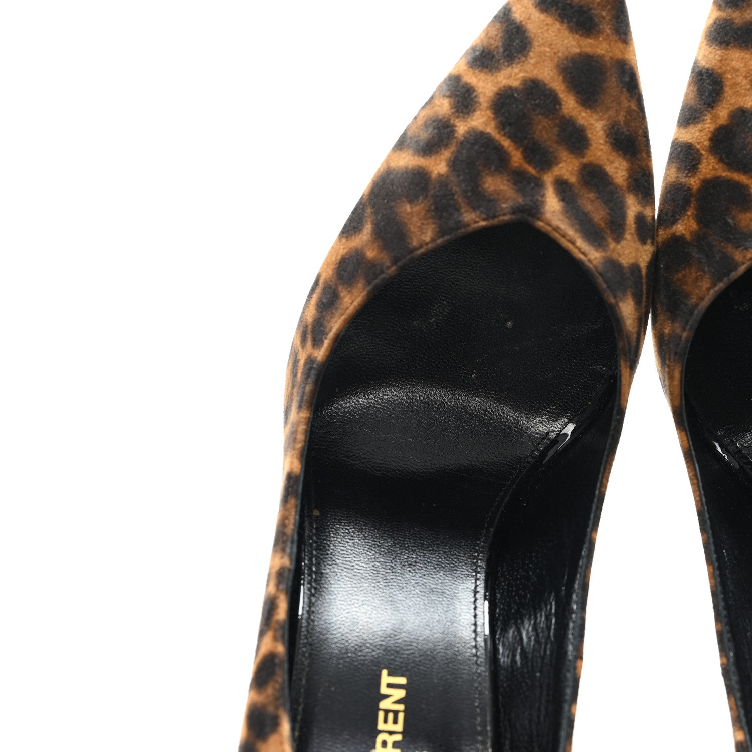 Saint Laurent Suede Leopard Printed Anja Pumps 37.5 Natural Coffee 10 of 10