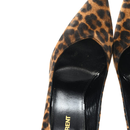 Saint Laurent Suede Leopard Printed Anja Pumps 37.5 Natural Coffee 10 of 10