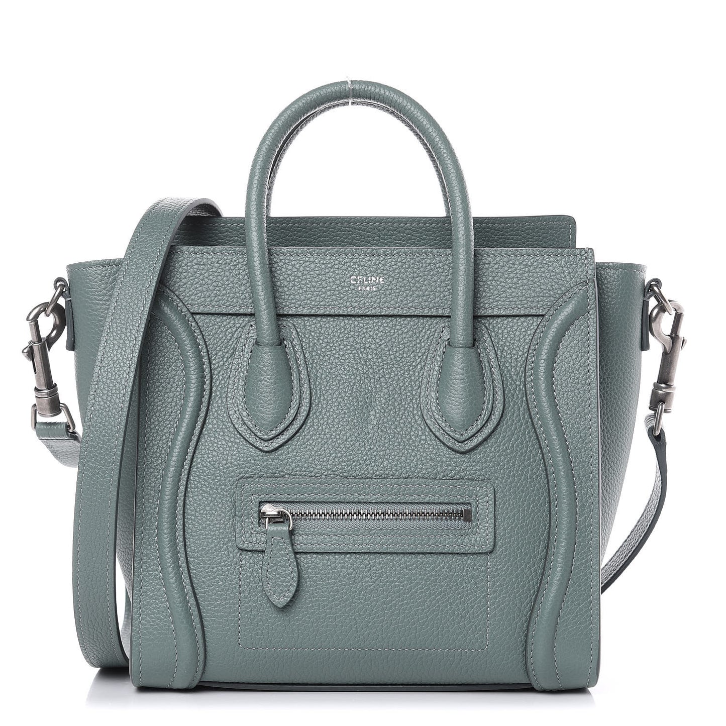 Drummed Calfskin Nano Luggage Celadon