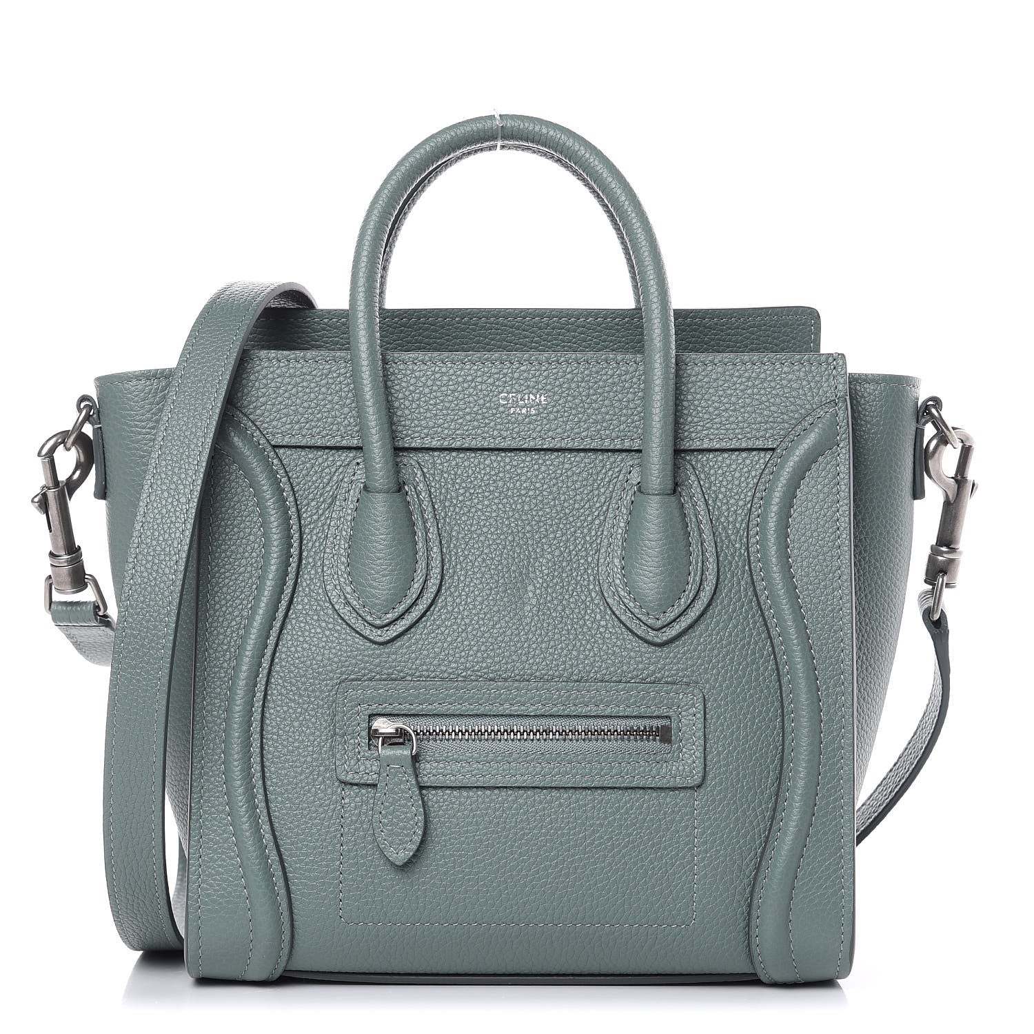 Celine Drummed Calfskin Nano Luggage Celadon 1 of 11