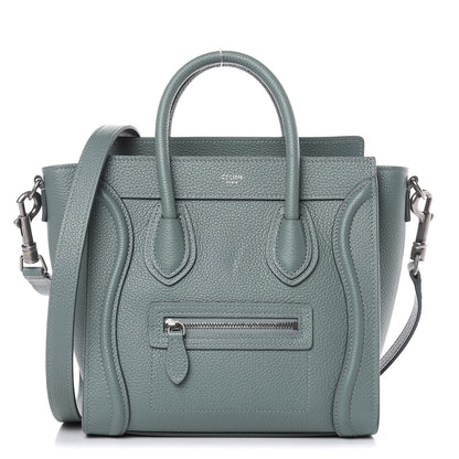 Celine Drummed Calfskin Nano Luggage Celadon 1 of 11