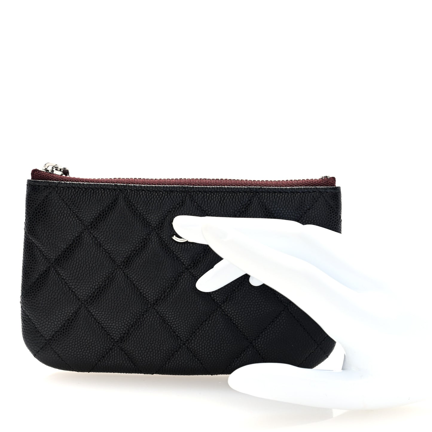 Caviar Quilted Small Cosmetic Case Black