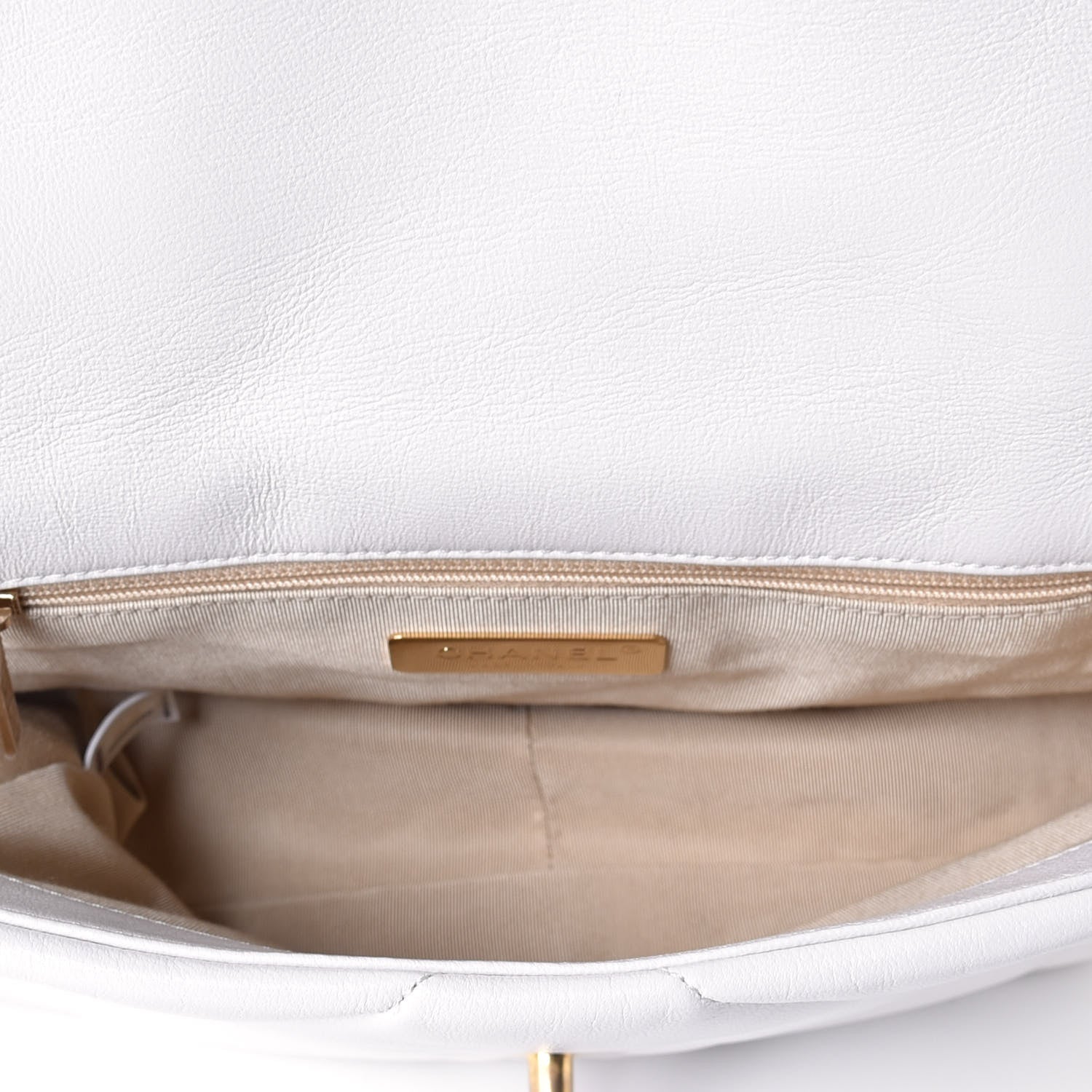 Chanel Goatskin Quilted Medium Chanel 19 Flap White 6 of 11