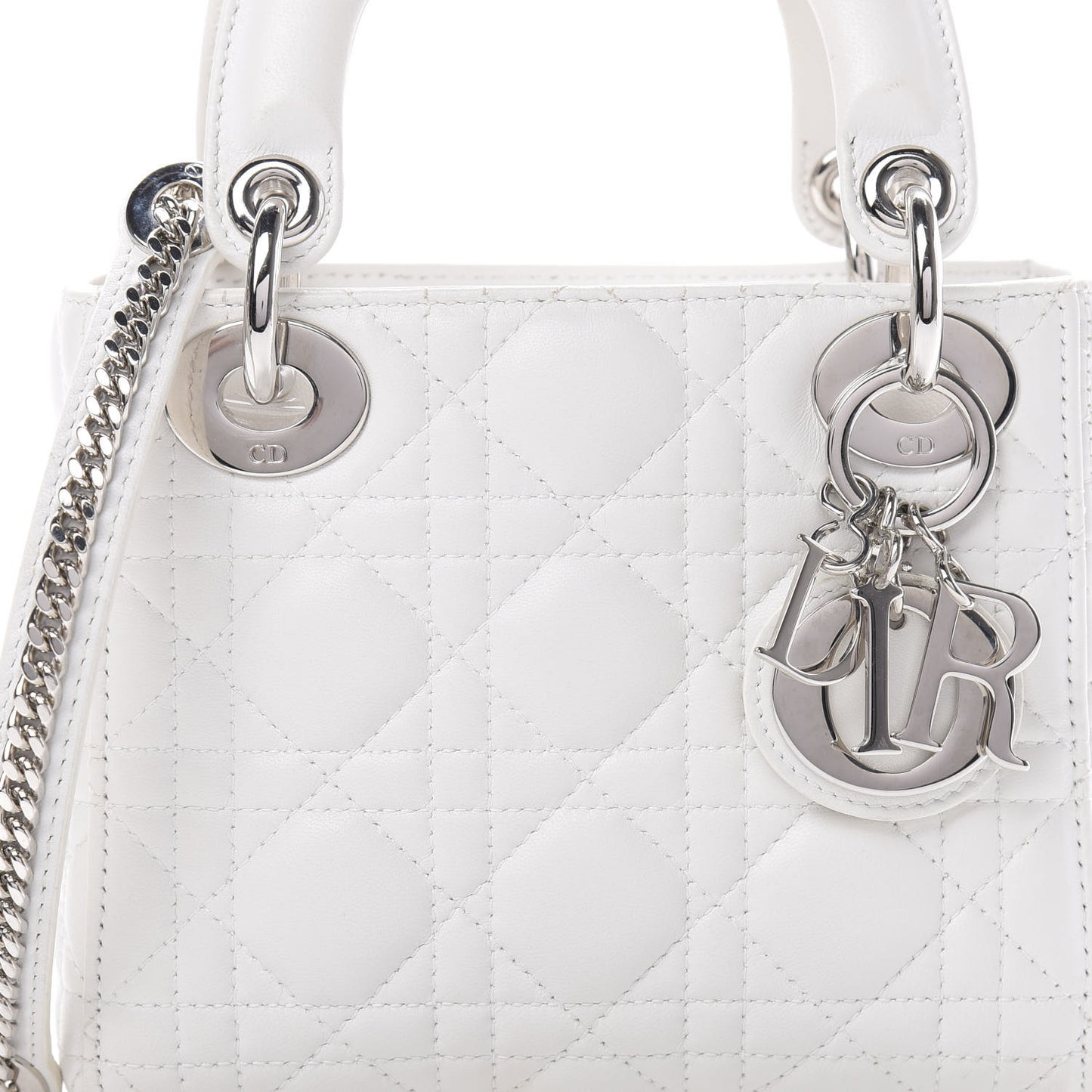 Lambskin Cannage Mini Lady Dior White