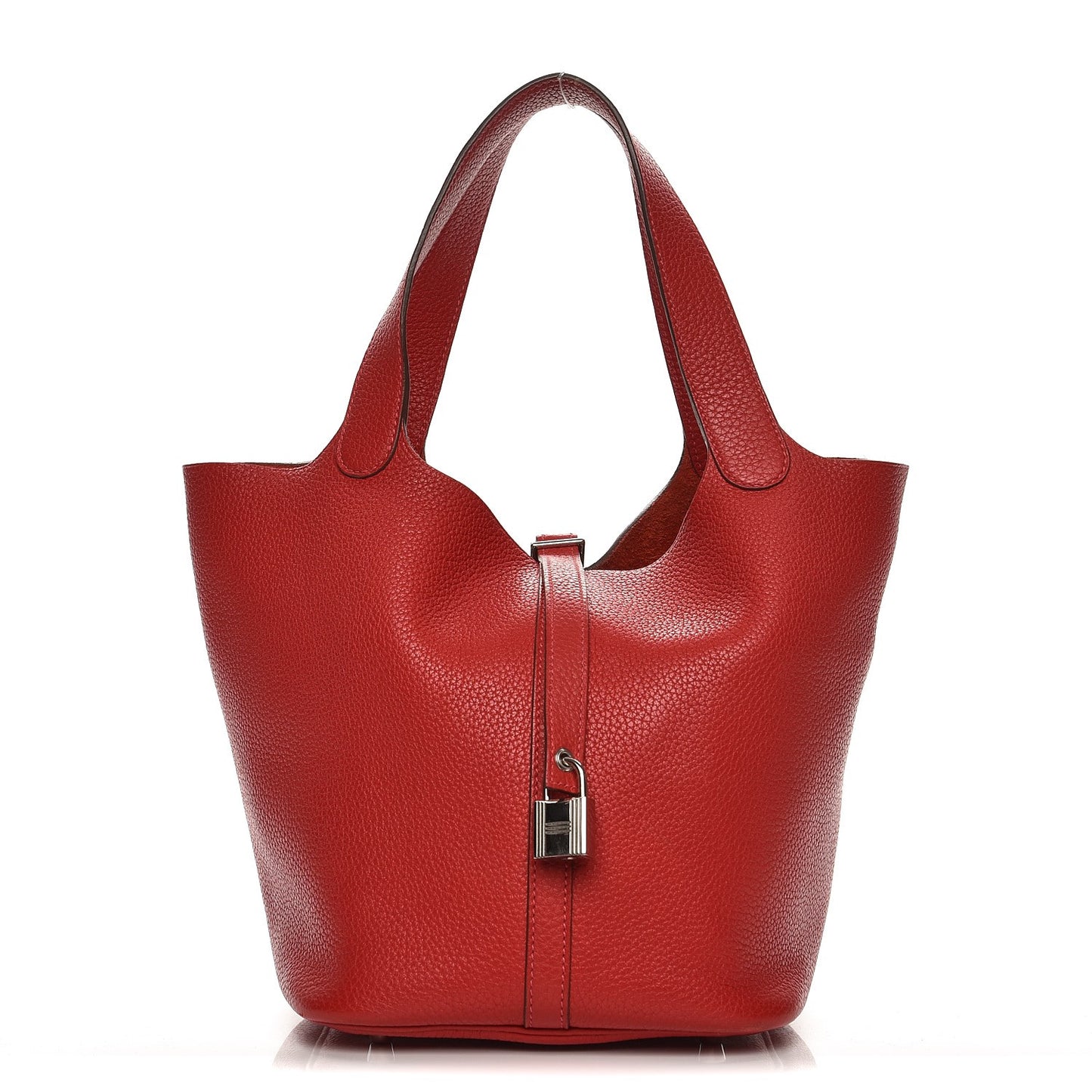 Taurillon Clemence Picotin Lock 22 MM Rouge Casaque