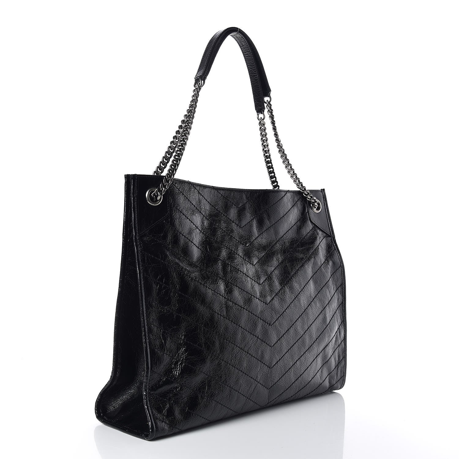 Saint Laurent Crinkled Calfskin Matelasse Monogram Niki Shoulder Bag Black 3 of 10