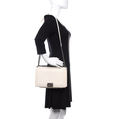 Chanel Calfskin Quilted New Medium Boy Flap White 2 of 10
