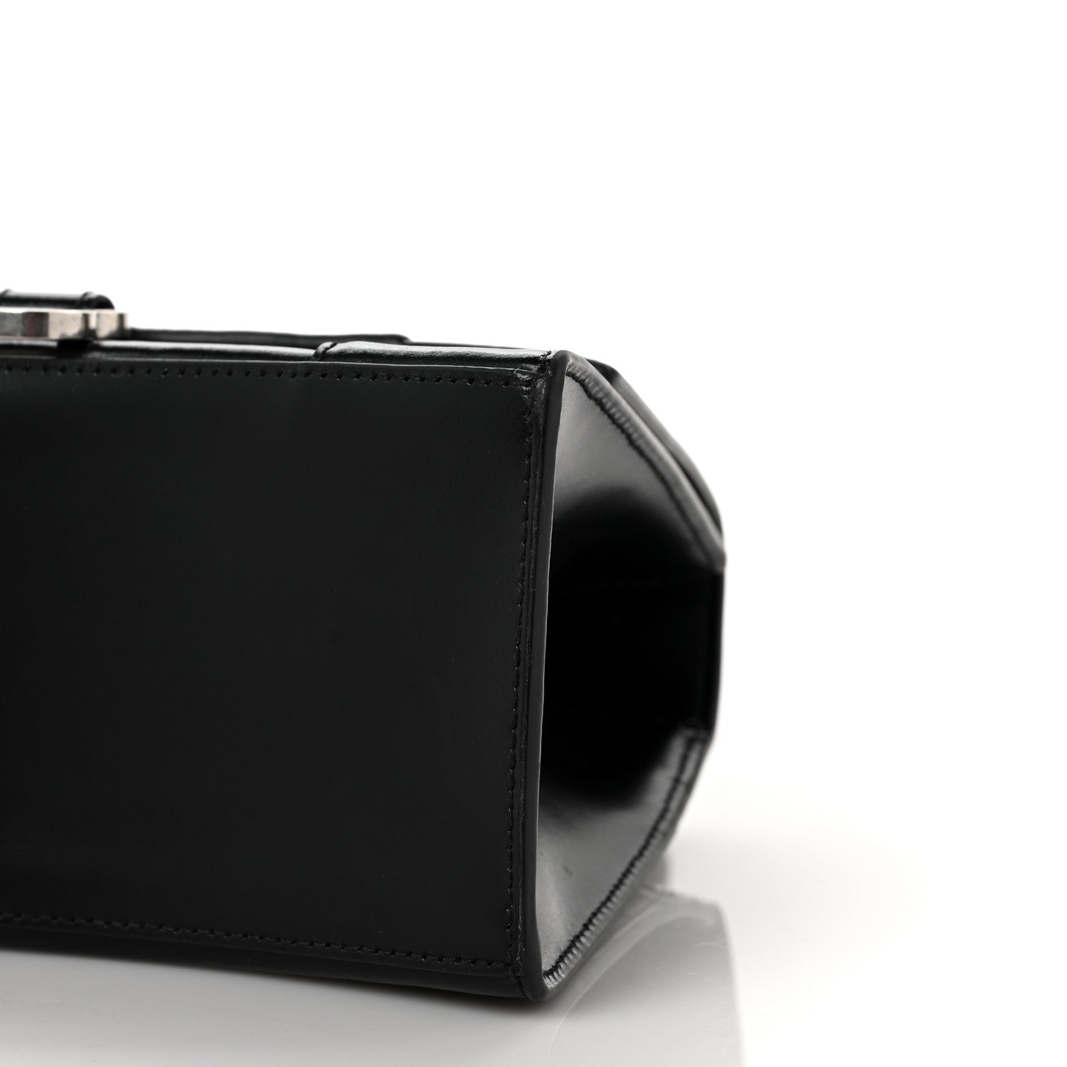 Balenciaga Shiny Box Calfskin Graffiti Logo Small Hourglass Top Handle Bag Black Pink 8 of 9