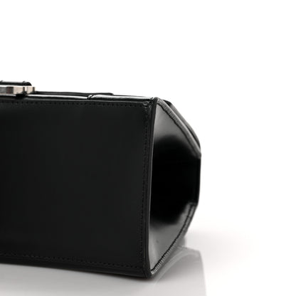 Balenciaga Shiny Box Calfskin Graffiti Logo Small Hourglass Top Handle Bag Black Pink 8 of 9