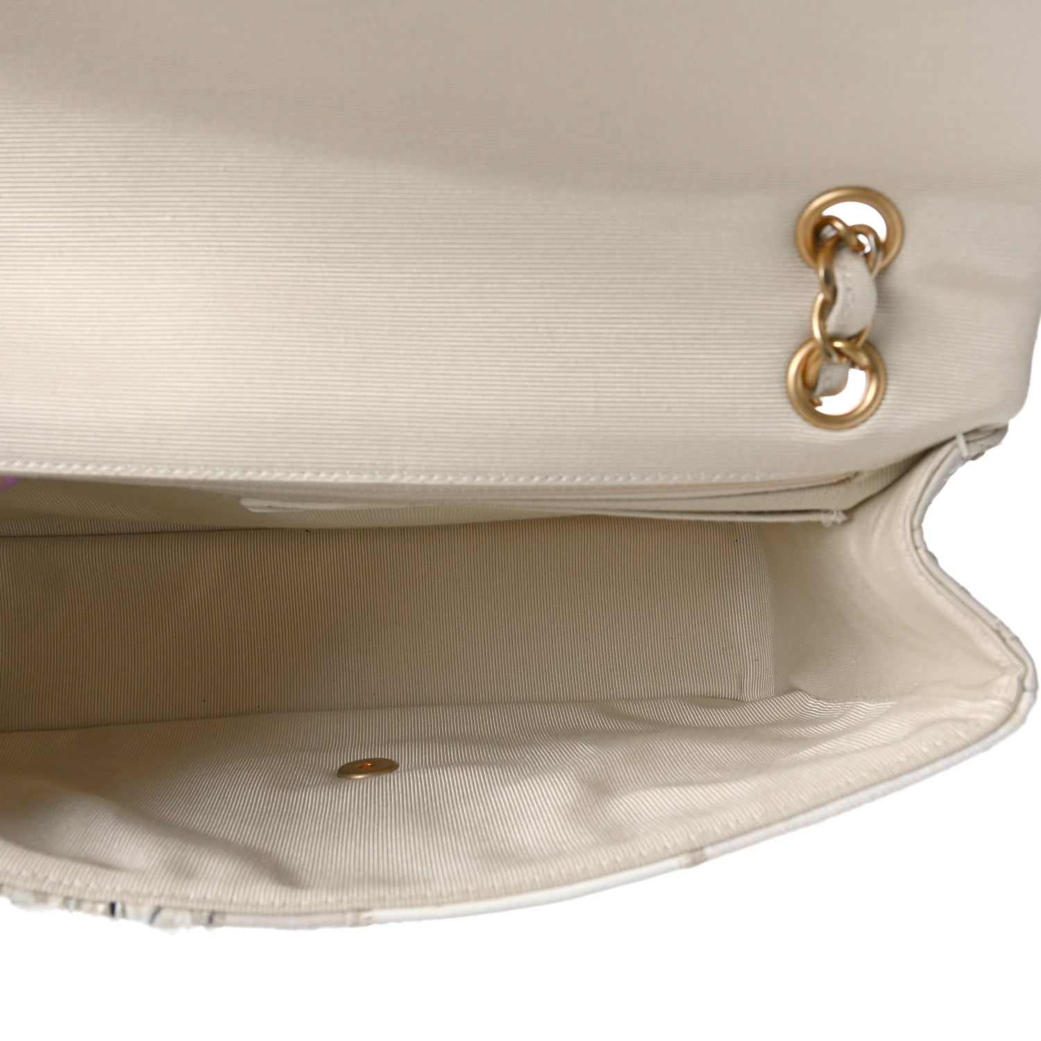 Chanel Tweed Patchwork Jumbo Single Flap White 5 of 9
