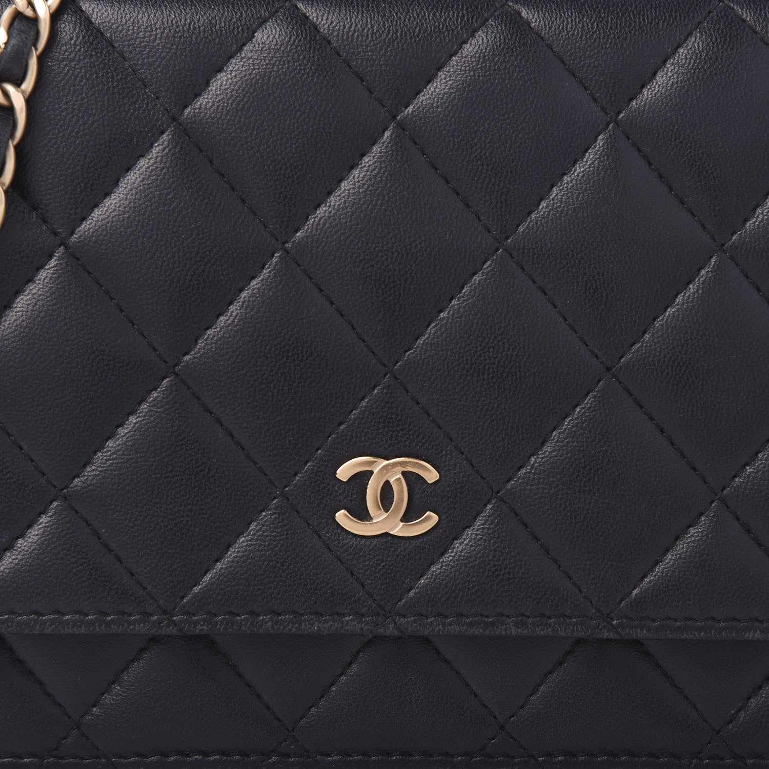 Chanel Lambskin Quilted Wallet On Chain WOC Black 10 of 10