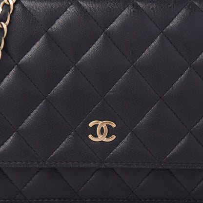 Chanel Lambskin Quilted Wallet On Chain WOC Black 10 of 10