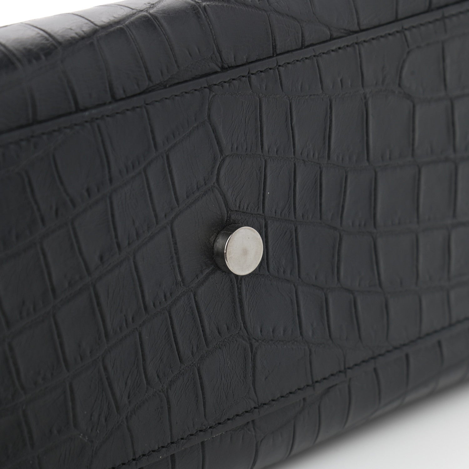 Saint Laurent Calfskin Crocodile Embossed Baby Sac De Jour Black 11 of 13