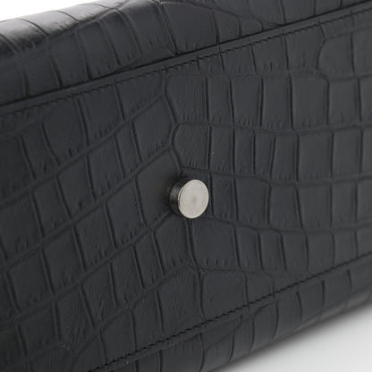Saint Laurent Calfskin Crocodile Embossed Baby Sac De Jour Black 11 of 13