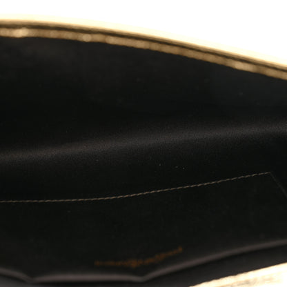 Saint Laurent Metallic Calfskin Monogram Large Belle De Jour Clutch Gold 5 of 9