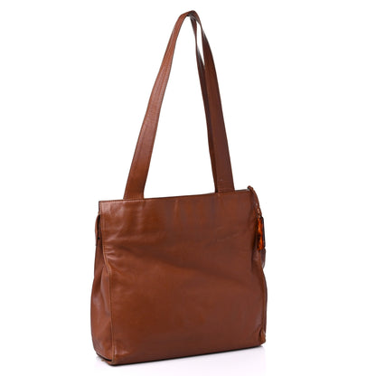 Chanel Lambskin CC Stitched Logo Tote Brown 3 of 15